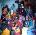 Women participating in a community craft session