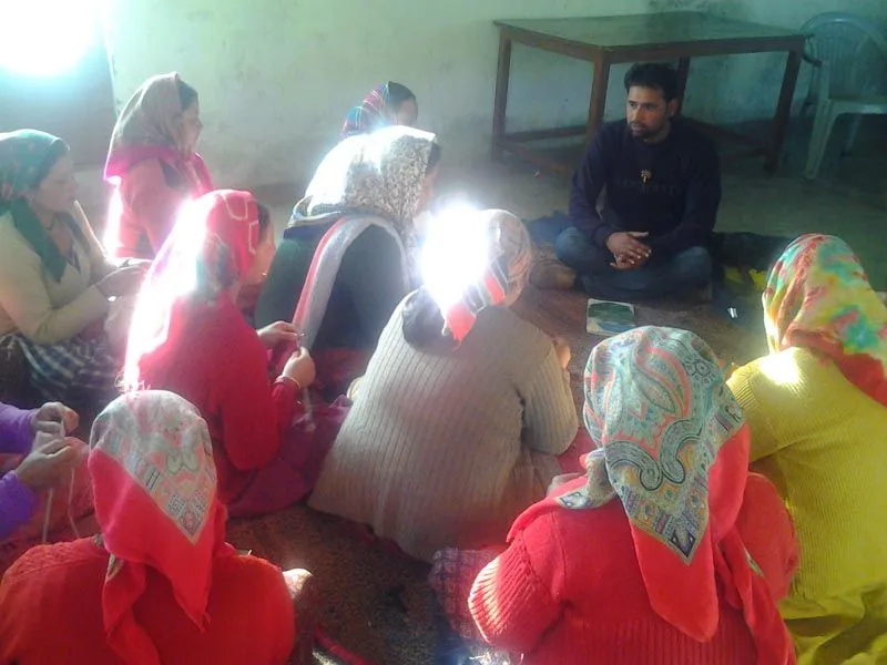 Women taking part in a group session at the Bhotia Tribe programme